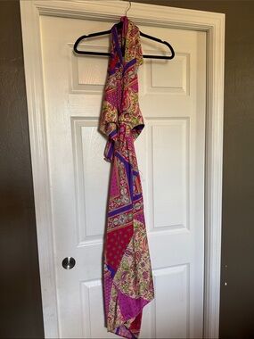 Zara Fuchsia and Blue Paisley DRESS NWT